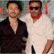 Jackie Shroff and Tiger Shroff posing together at a film event. The veteran actor recently opened up about how his son deals with box office setbacks and expressed pride in his resilience.